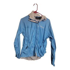 Marmot Jacket Women S Blue Rain Windbreaker Hooded Gorpcore Camping Hiking Trail